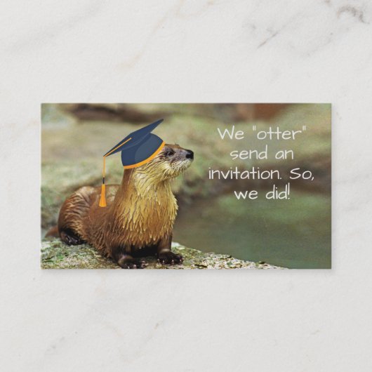 An Otter Grad Party Invitation Enclosure Card Visitekaartje (Voorkant)