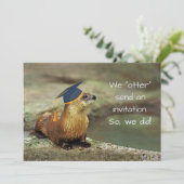 An Otter Graduation Party Invitation Card Kaart (Staand voorkant)