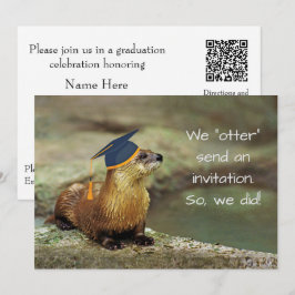 An Otter Graduation Party Invitation Card Kaart