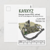 AN/PRC-77 Militaire Draagbare Transceiver QSL Post Briefkaart (Voorkant / Achterkant)