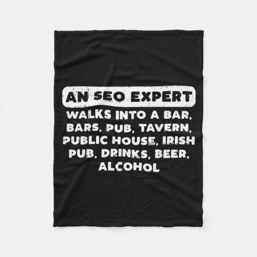 An Seo Expert Walks Funny Digital Online Marketing Fleece Deken (Voorkant)