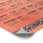 Ana b"Koach ~ Hebreeuws ~ English ~ Transliteratie Poster (Hoek)