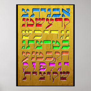 Ana b"Koach ~ Initiaal Letters ~ Gold Poster