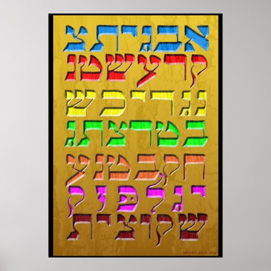 Ana b"Koach ~ Initiaal Letters ~ Gold Poster (Voorkant)