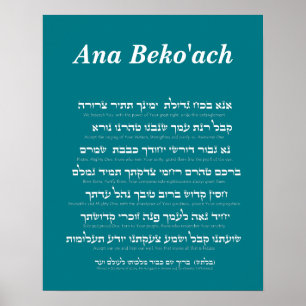 Ana Beko'ach - 42 letters Naam van God Poster
