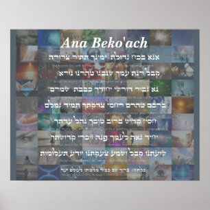 Ana Beko'ach - 42 letters Naam van God Poster