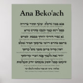 Ana Beko'ach - 42 letters Naam van God Poster (Voorkant)