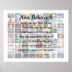 Ana Beko'ach - 42 letters Naam van God Poster