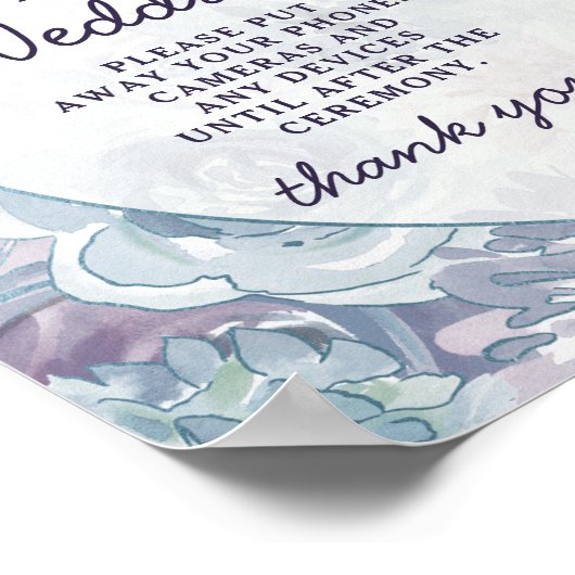 Anabelle Chic Crest Unplugged Wedding Table Sign Poster (Hoek)