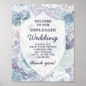 Anabelle Chic Crest Unplugged Wedding Table Sign Poster (Voorkant)