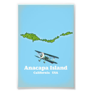 Anacapa-eiland Californië VS kaart Foto Afdruk