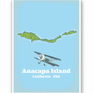 Anacapa-eiland Californië VS kaart Sticker