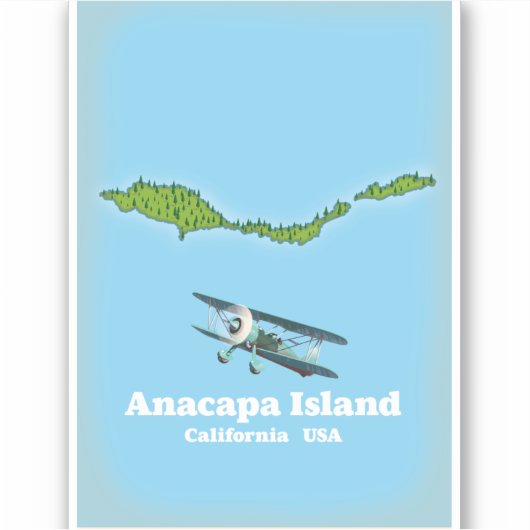 Anacapa-eiland Californië VS kaart Sticker (Voorkant)