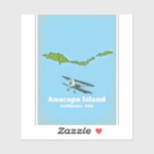 Anacapa-eiland Californië VS kaart Sticker (Vel)