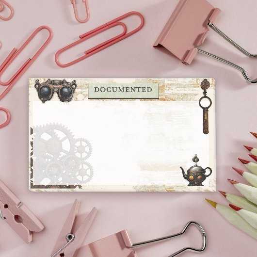 Anachronistische Steampunk, roestige versnellingen Post-it® Notes