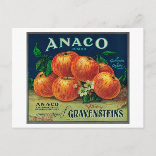 Anaco Apple Crate Label Briefkaart (Voorkant)
