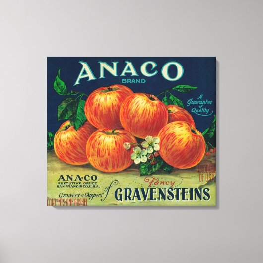Anaco Apple Crate Label Canvas Afdruk (Voorkant)