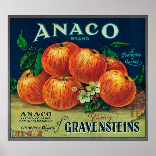 Anaco Apple Crate Label Poster (Voorkant)