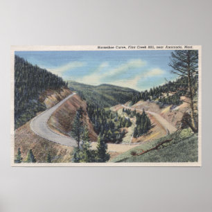 Anaconda, Montana - Hoefijzer Curve Poster