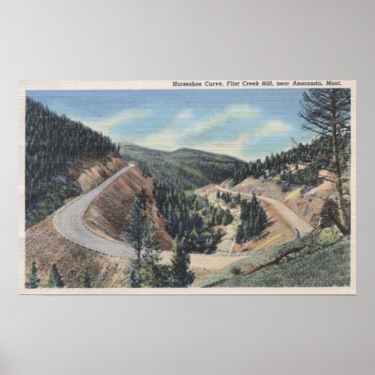 Anaconda, Montana - Hoefijzer Curve Poster (Voorkant)