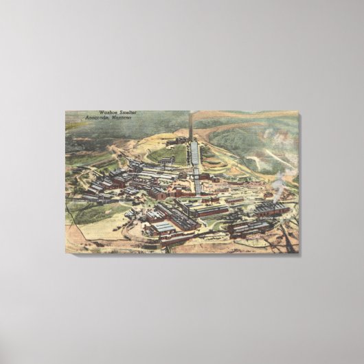 Anaconda, Montana - Uitzicht van de schoorsteensme Canvas Afdruk (Voorkant)