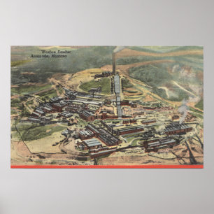 Anaconda, Montana - Uitzicht van de schoorsteensme Poster