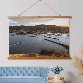Anacortes Cap Sante Marina en boten bij zonsonderg Hangend Wandkleed