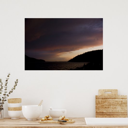 Anacortes Island en Burrows Bay Sunset Print (Keuken)
