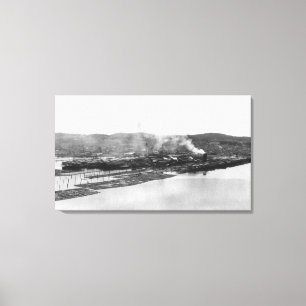 Anacortes, WA-Uitzicht Morrison Mill Foto Canvas Afdruk