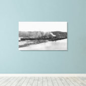 Anacortes, WA-Uitzicht Morrison Mill Foto Canvas Afdruk (Insitu (Houten vloer))