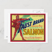Anacortes, Washington - Faust Salmon Hoesje Label Briefkaart (Voorkant / Achterkant)