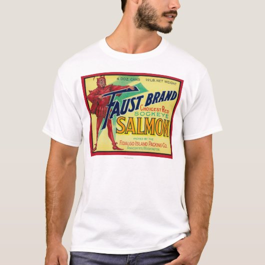 Anacortes, Washington - Faust Salmon Hoesje Label T-shirt (Voorkant)