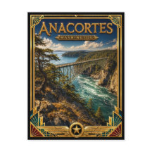 Anacortes Washington Vintage Art Deco Gouden Tijdp