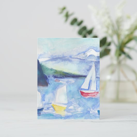 Anacortes Zeilboten Briefkaart (Staand voorkant)