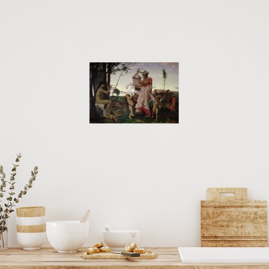 Anacreon, Bacchus en Aphrodite, 1848 Poster (Keuken)