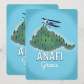 Anafi eiland Griekenland reisposter. (Voorkant / Achterkant)