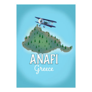Anafi eiland Griekenland reisposter. Foto Afdruk