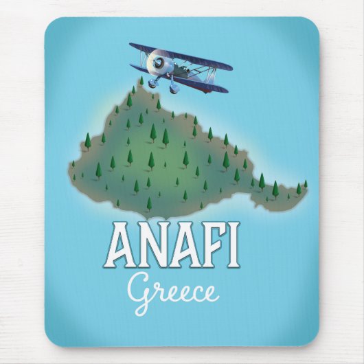 Anafi Island Griekenland reist poster. Muismat (Voorkant)