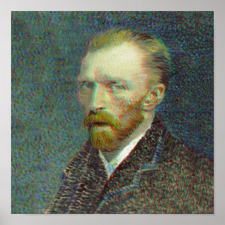 Anaglyph 3D Vincent van Gog Zelfportret Poster