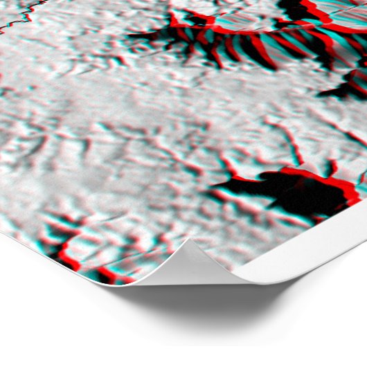 Anaglyph Map - Geopark-gebruik 3D-bril Poster (Hoek)