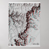 Anaglyph Map - Geopark-gebruik 3D-bril Poster (Voorkant)