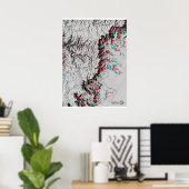 Anaglyph Map - Geopark-gebruik 3D-bril Poster (Thuiskantoor)
