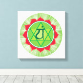 Anahata chakra Hartcentrum muur decor Canvas Afdruk (Insitu (Houten vloer))