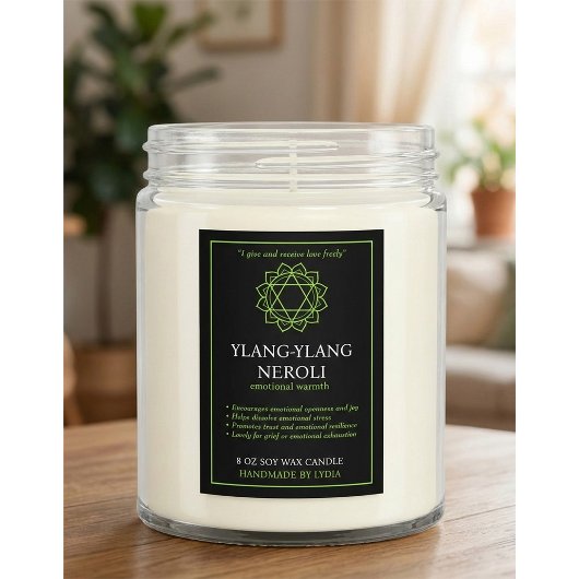 Anahata Hart Chakra Kaarslabel Voedselcontainer Etiket