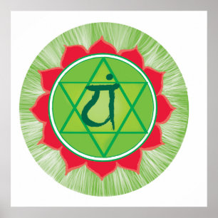 Anahata Hart Chakra Waarde Poster Papier (Mat)