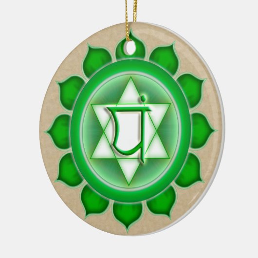 Anahata of Heart de vierde Chakra Keramisch Ornament (Links)