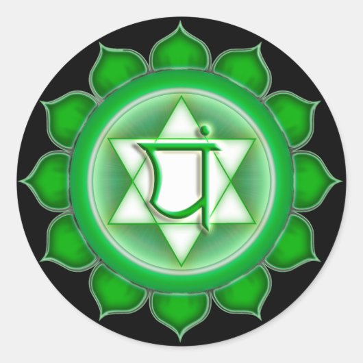 Anahata of Heart de vierde Chakra Ronde Sticker (Voorkant)