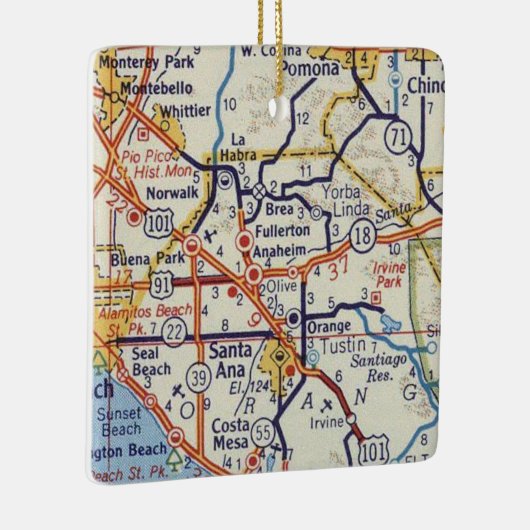 Anaheim CA Map Keramisch Ornament (Rechts)