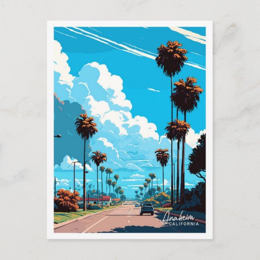 Anaheim California Art Travel  illustratie Briefkaart (Voorkant)