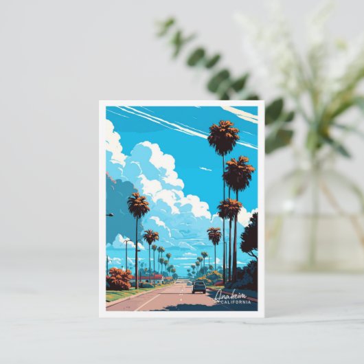 Anaheim California Art Travel  illustratie Briefkaart (Staand voorkant)